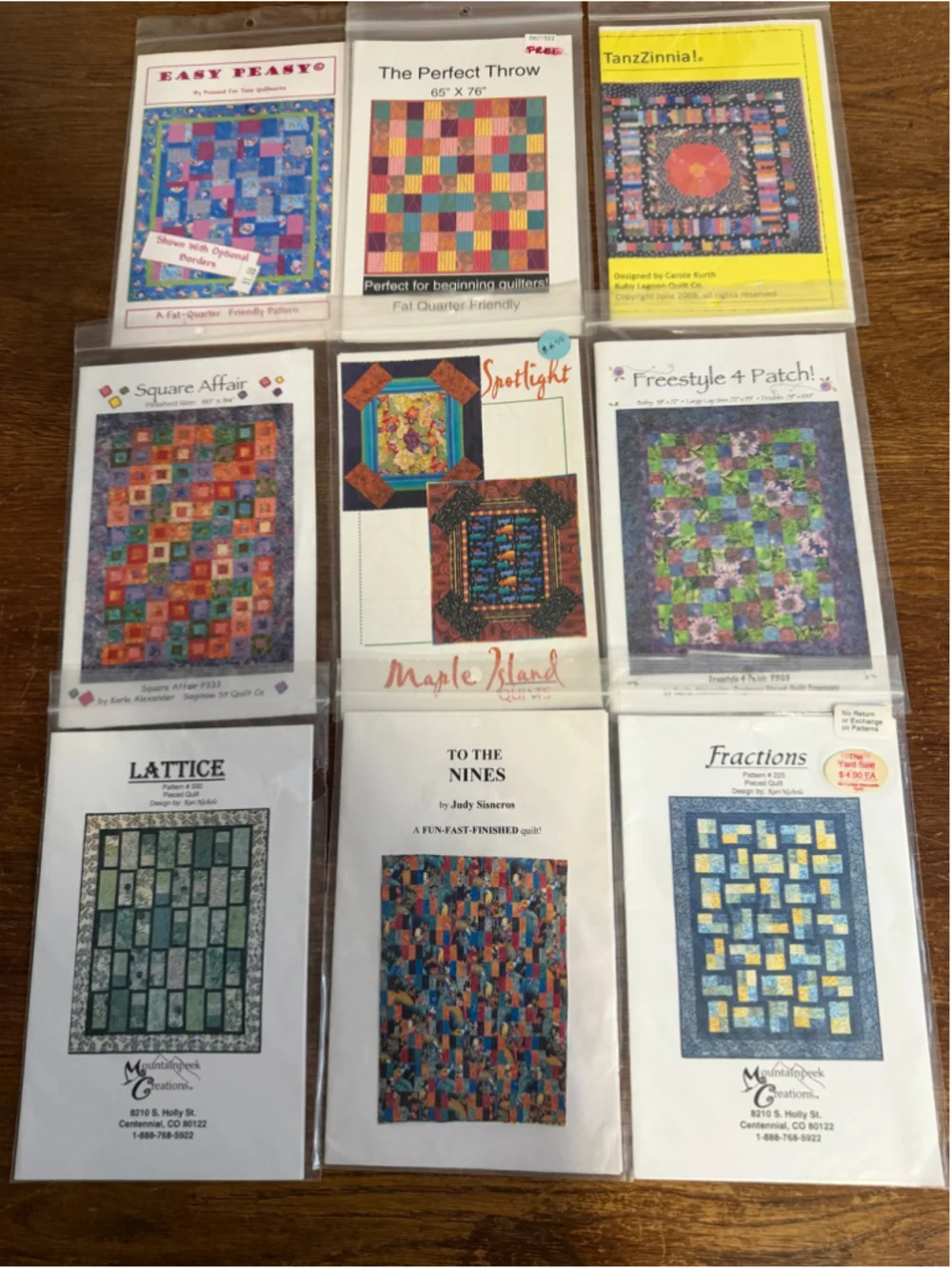 Vintage Quilt Pattern Lot of 9 New Unused Mountainpeek Maple Island Summerwinds